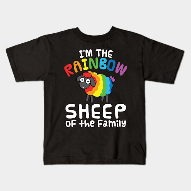 Gay Pride Rainbow Shirt - Rainbow Sheep Kids T-Shirt by redbarron